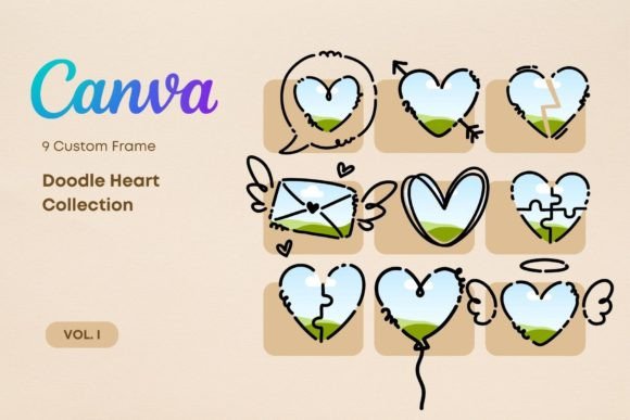 Download Heart Custom Canva Frames - Custom canva frame Collection
