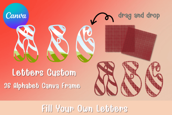 Download Candy Letters Custom Canva Frame - Custom canva frame Collection