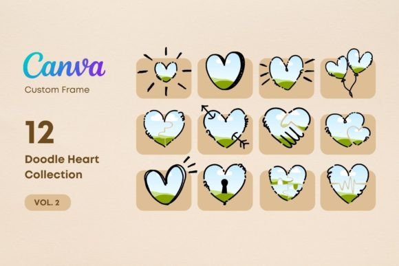 Download Heart Custom Canva Frames Vol.2 - Custom canva frame Collection
