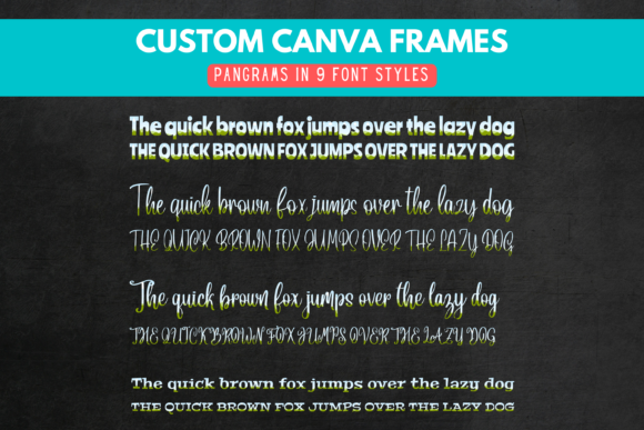 Download Custom Canva Frame - 9 Font Styles - Custom canva frame Collection